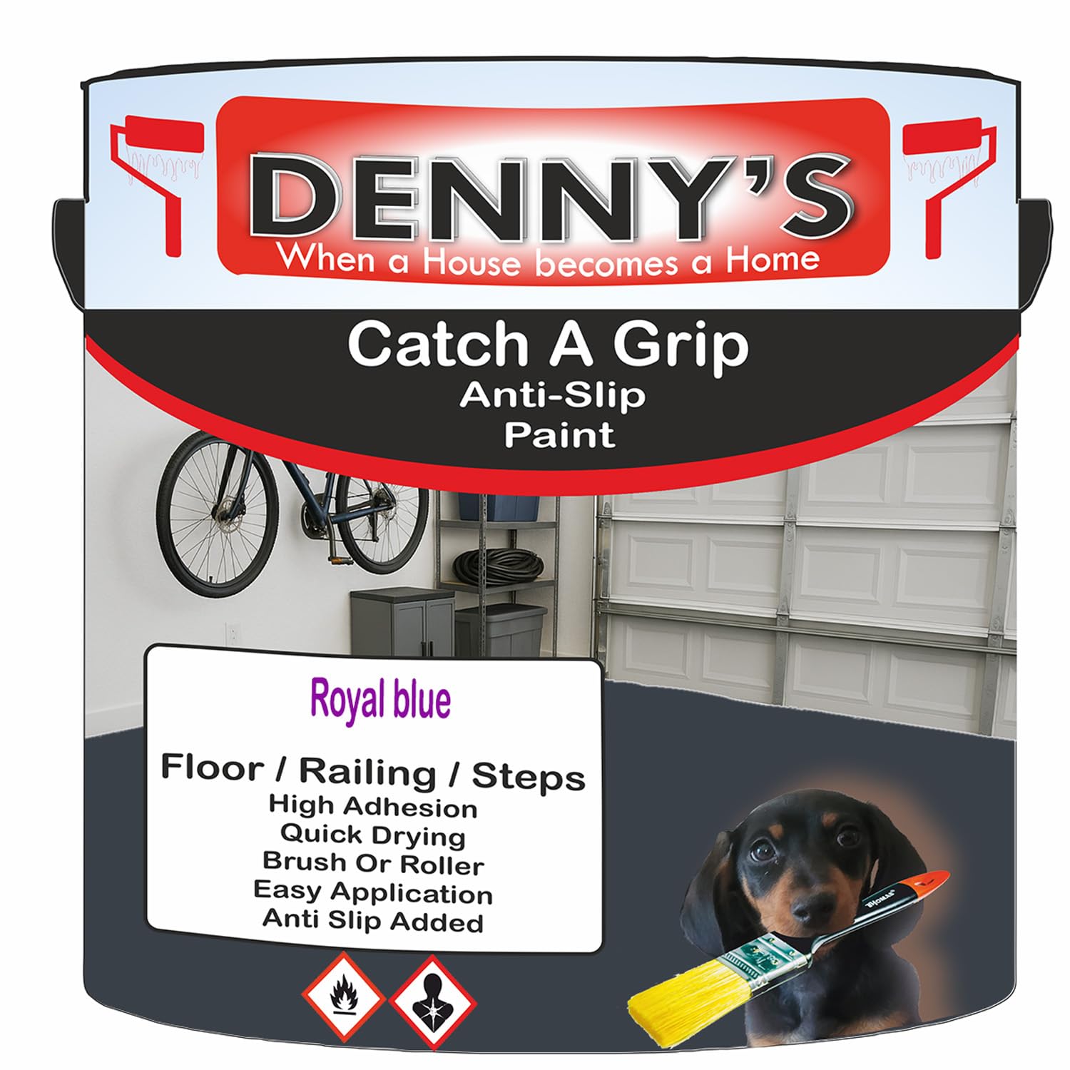 SCOOBYS PAINTS BACK IN THE MIX Catch A Grip Anti Slip Floor Paint – Non Slip Coating for Steps, Railings & Garages – 170 Colours, High Adhesion, Quick Dry, Multiple Sizes (Royal blue, 1 Litre Tin)