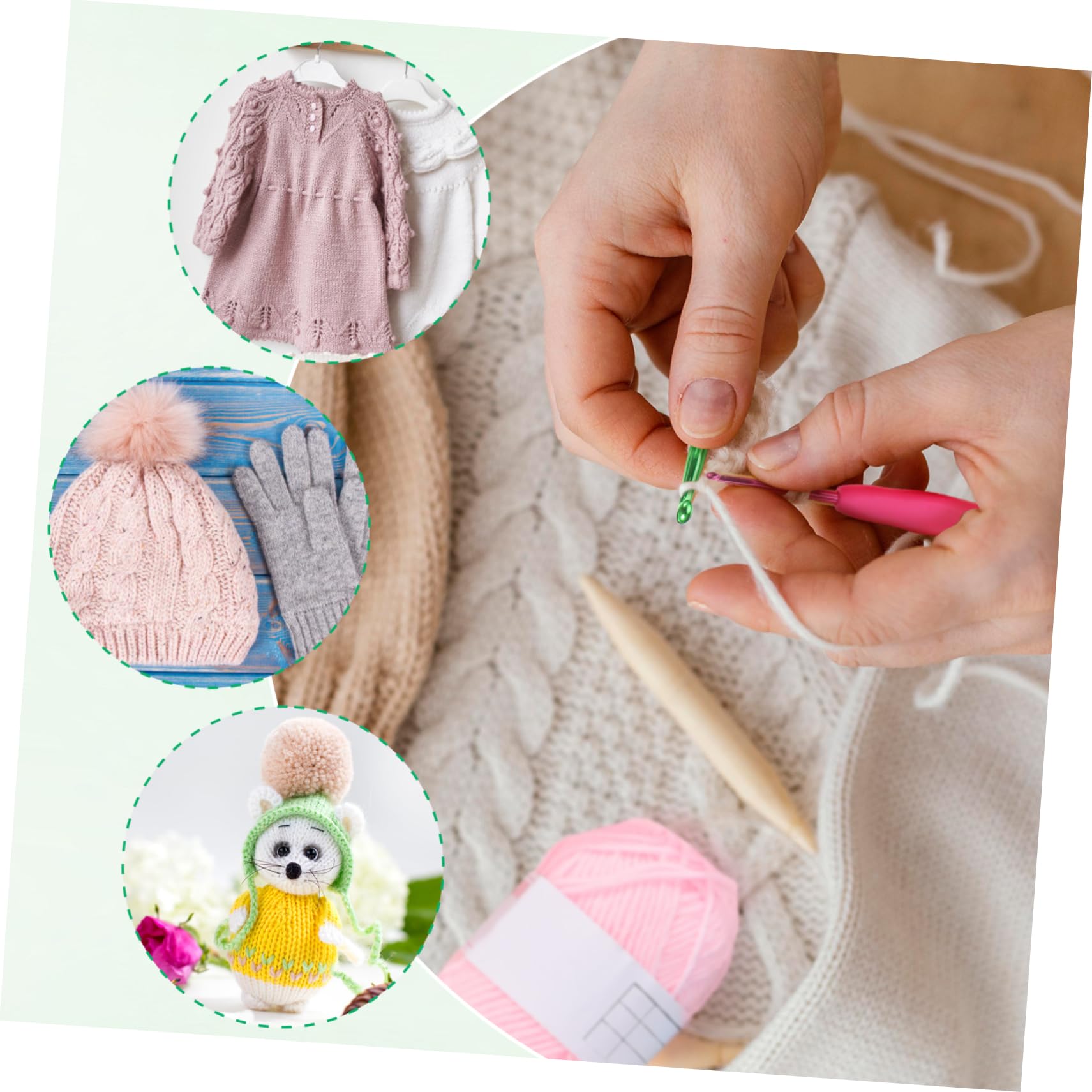 SEWOART Kit Uncinetto per Principianti Completo con Ferri Filati Colorati Segnapunti e Nastro Inclusa Borsa per Trasporto
