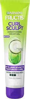 Garnier Fructis Curl Sculpt Conditioning Cream Gel for Defined, Bouncy Curly Hair Without Crunch, 5.1 oz