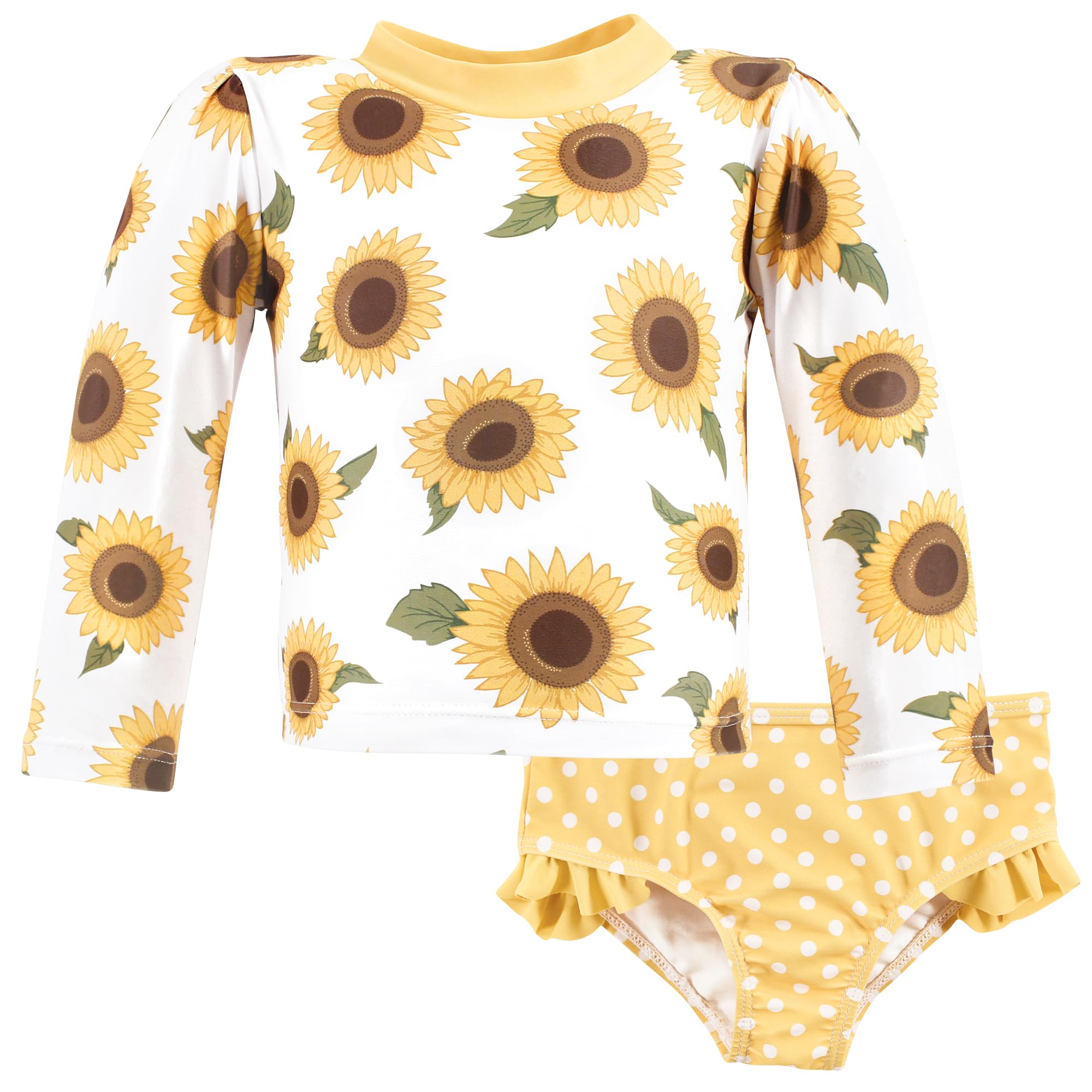 Hudson Baby Unisex Baby Swim Rashguard Set, Sunflower, 18-24 Months
