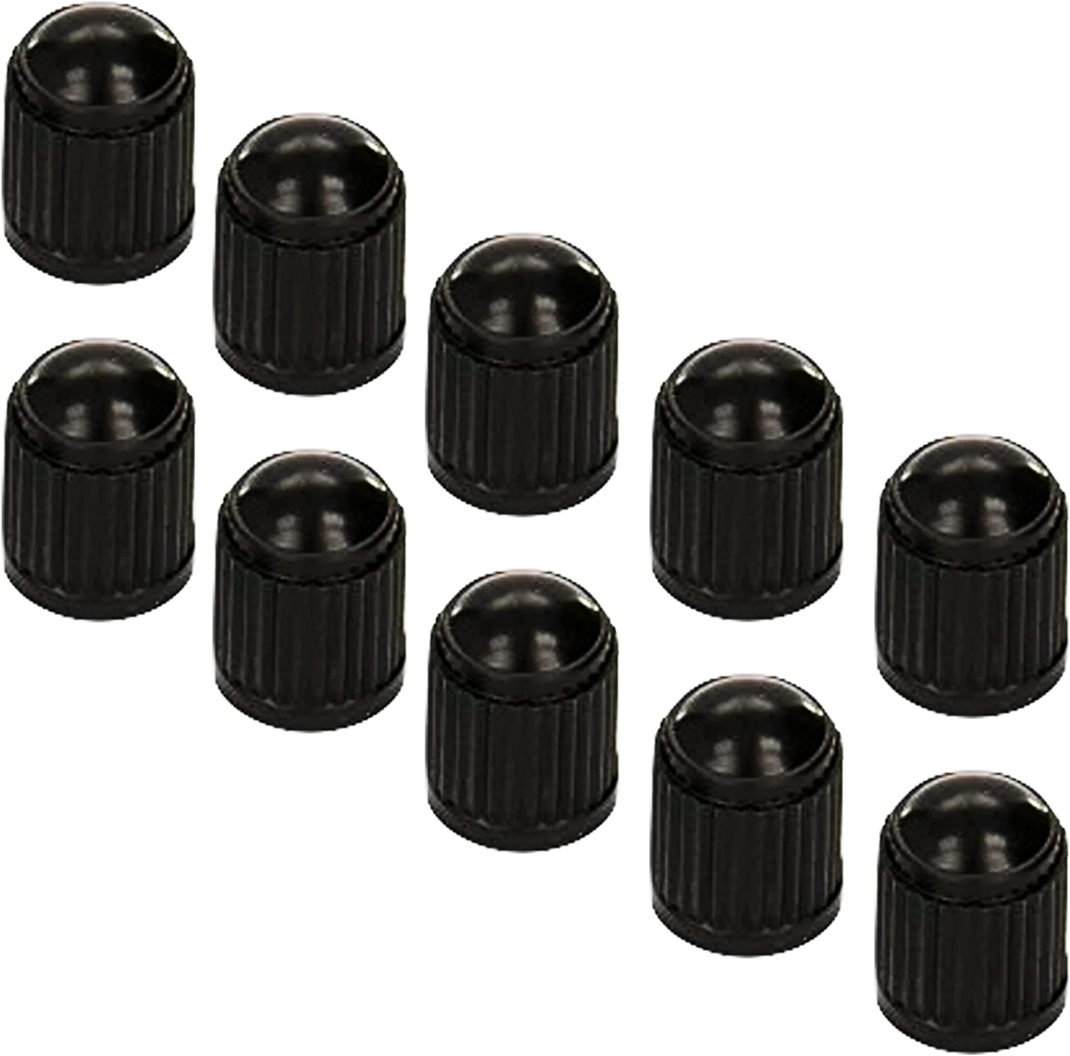 10 x Tyre Valve Cap/Plastic Dust Caps/Cover Black for Universal fit for