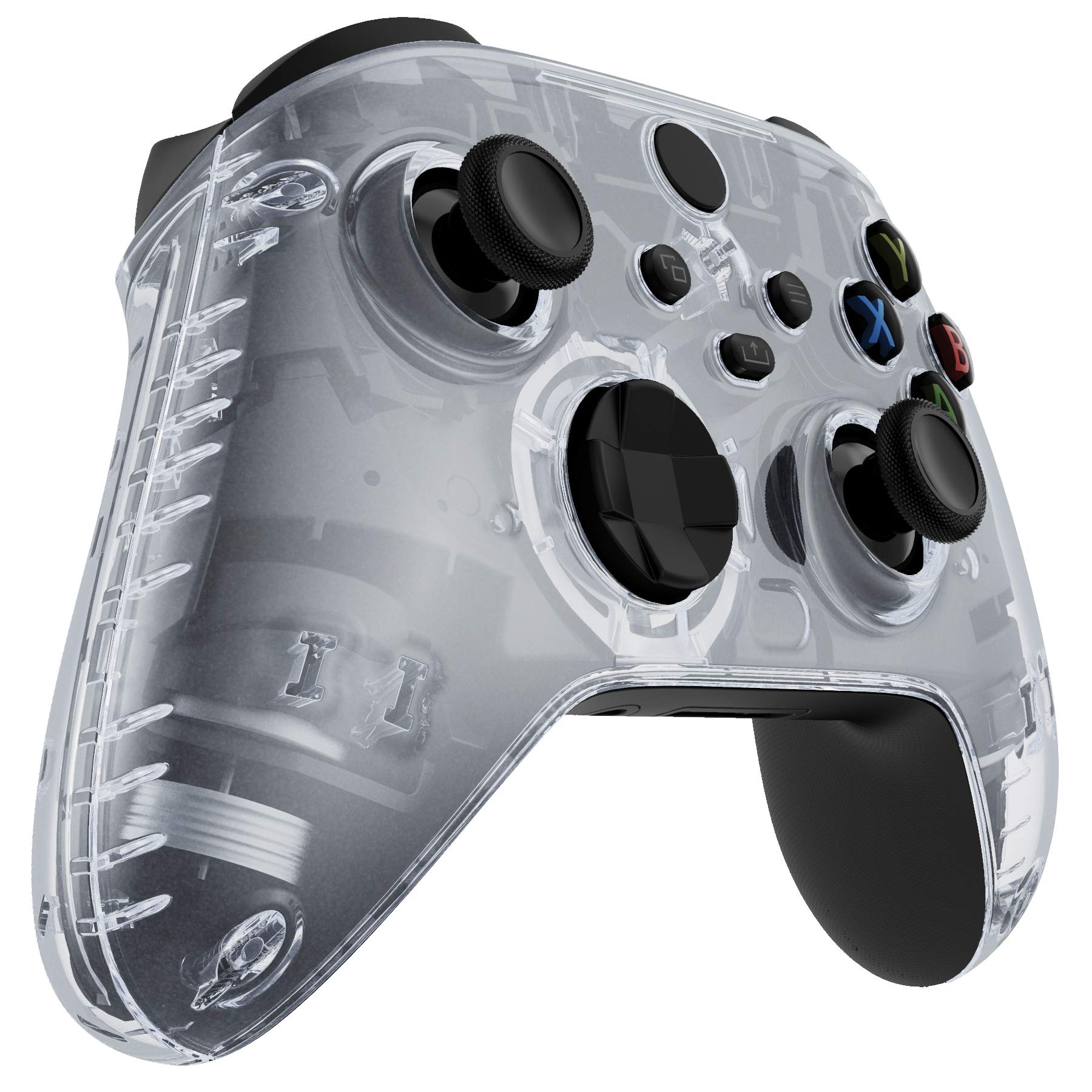eXtremeRate Front Case & Griffteile Hülle für Xbox Series X/S,Custom Hülle Vorderseite Case Grips Gehäuse Zubehör für Xbox Core Controller(Transparent)-KEIN Controller enthalten