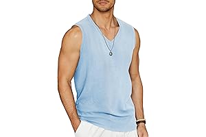 COOFANDY Men's Sleeveless V Neck Summer Beach Tank Top