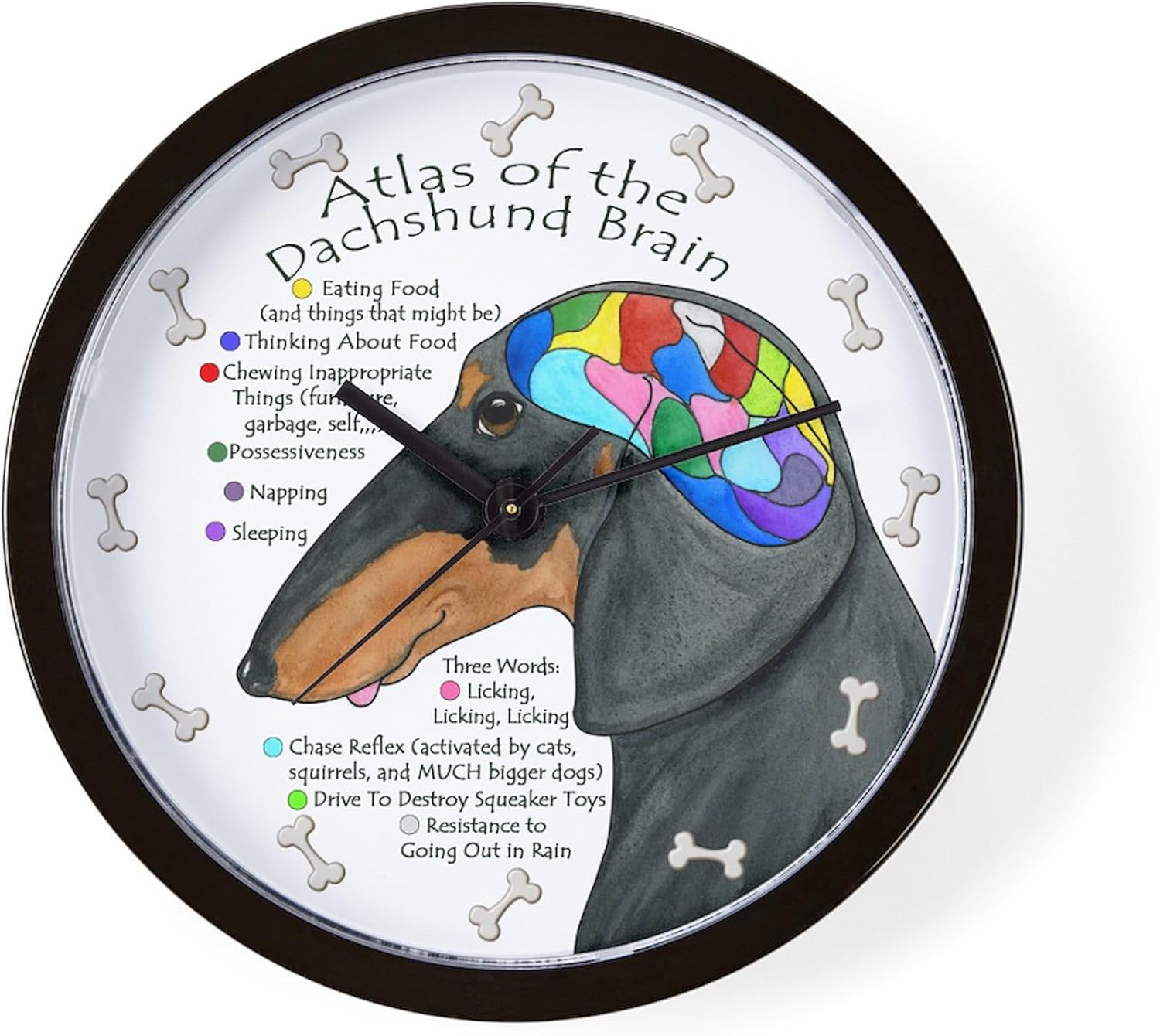 CafePress Dachshund Brain (BT) 10" Wall Clock for Livingroom, Kitchen, or Office