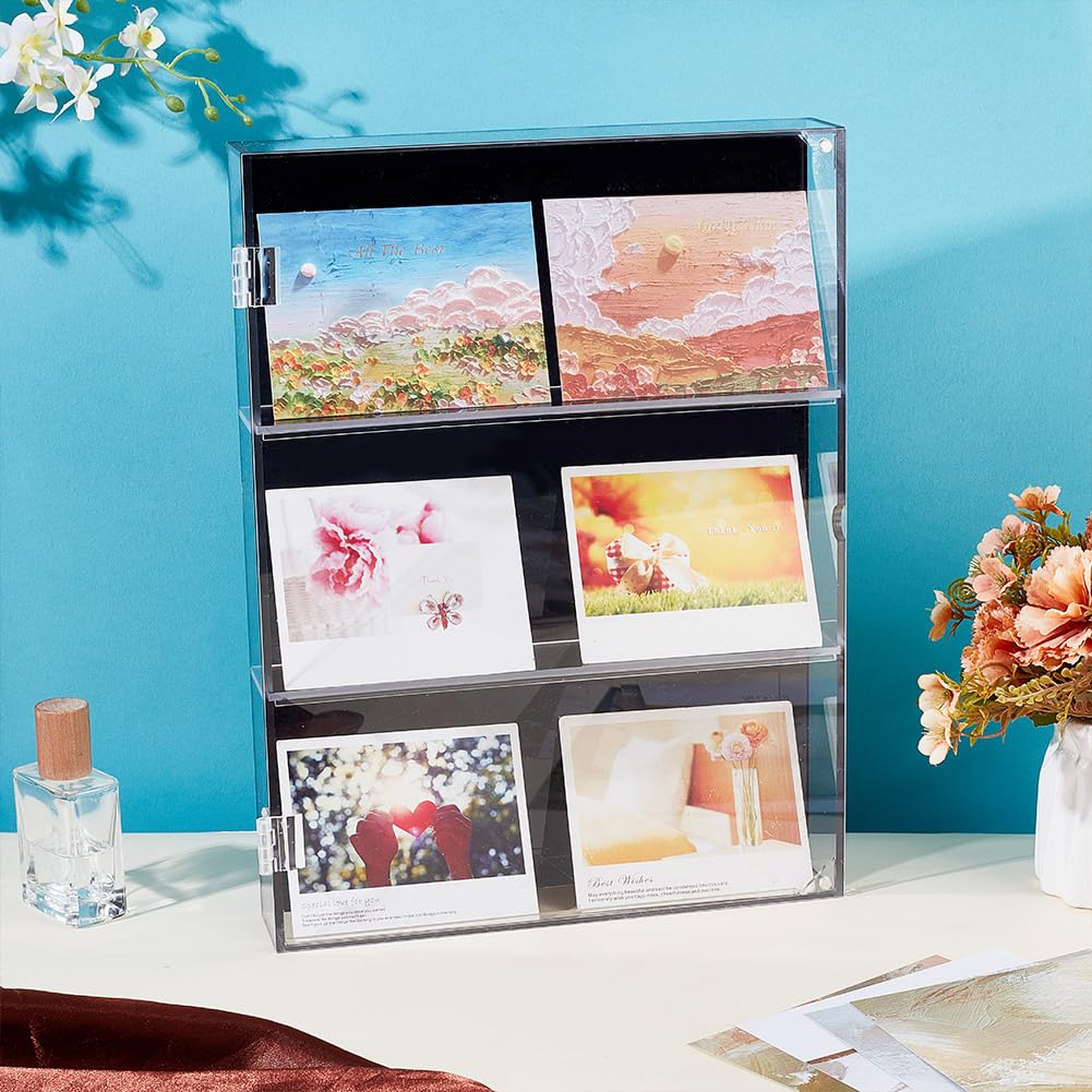 UNICRAFTALE Baseball Cards Displays Cases Acrylic Sports Card Display Frame 3-Tier Wall Mounted Baseball Trading Card Display Case Wall Organizer for Football Basketball Gift Collection - Image 2