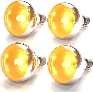 4 Pack 275W Heat Lamp Bulbs, 120v R40 Glass Incandescent Light Bulbs, Bathroom Shower Incandescent Light Bulb, Heat Lamp for Reptiles Chicks Food Puppies Bathroom, E26 Base