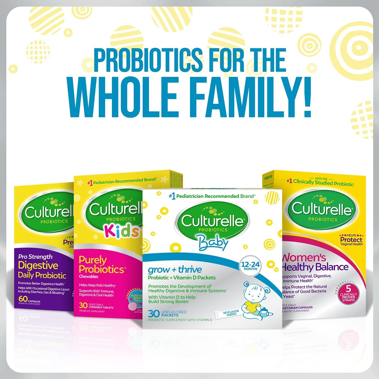 Buy Culturelle Baby Grow + Thrive Probiotics + Vitamin D Packets, Helps