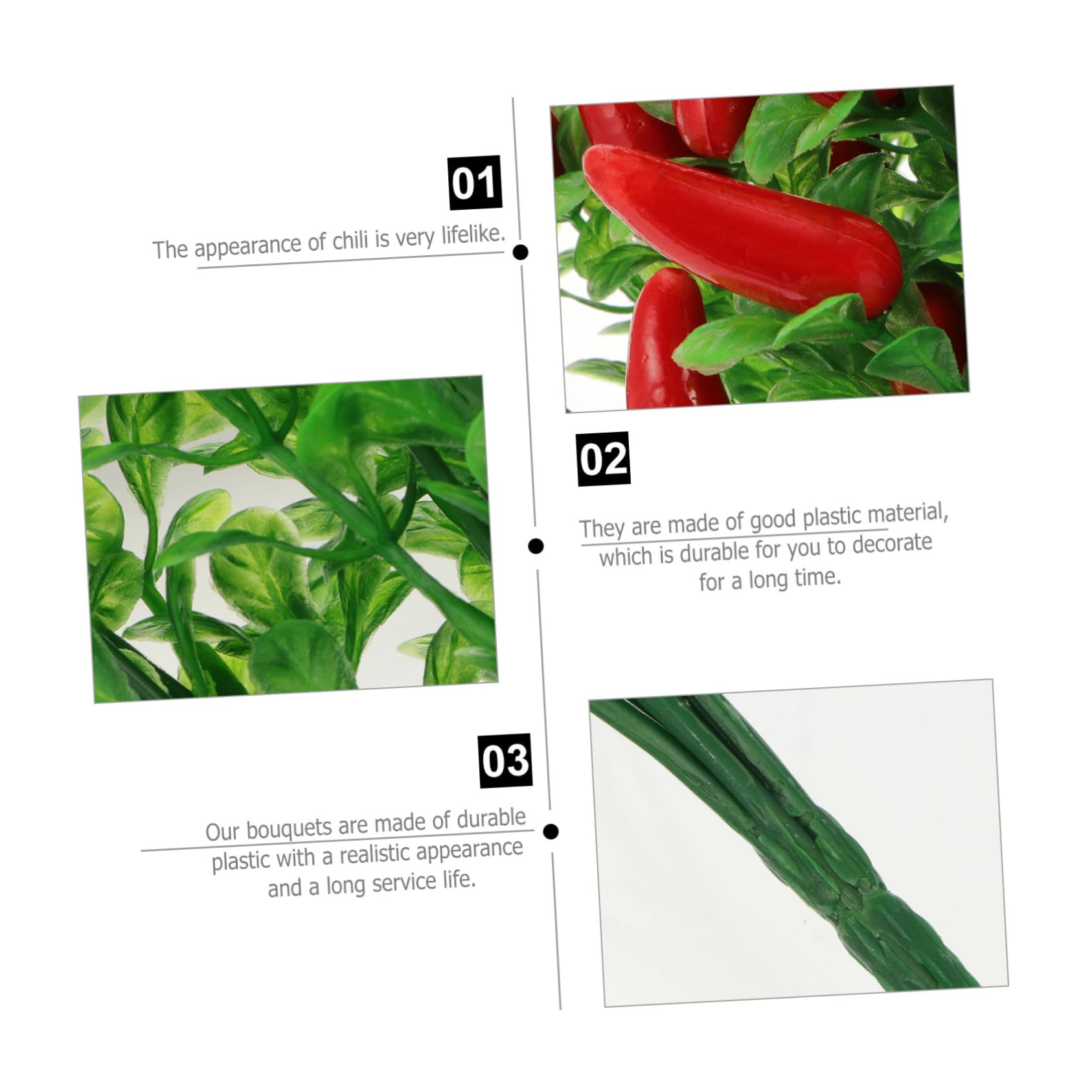 Didiseaon 8 Pcs Artificial Pepper Artificial Chili Bouquet Pepper Plant Fake Vegetable Bunch Outdoor Artificial Plants Artificial Flowers for Vase Pots Plants Simulation Chili Plastic Branch