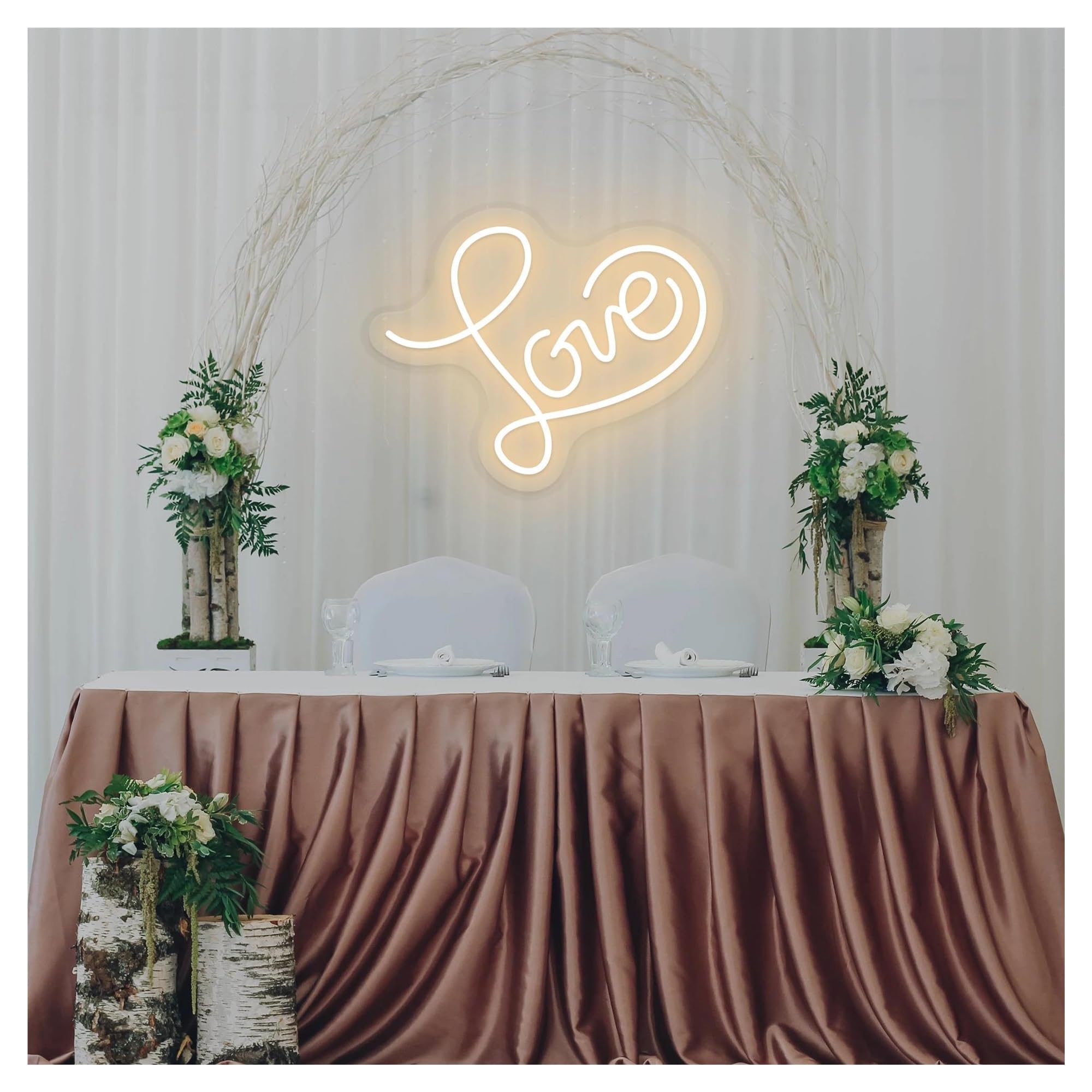 Wiszące neony artystyczne Love Neon Serce LED Light Możliwość Przyciemniania Lampka Nocna Na Ślub Urodziny Kochanka Dekoracja Ścienna Nastrojowe Oświetlenie 13.78inx11in(Różowy)