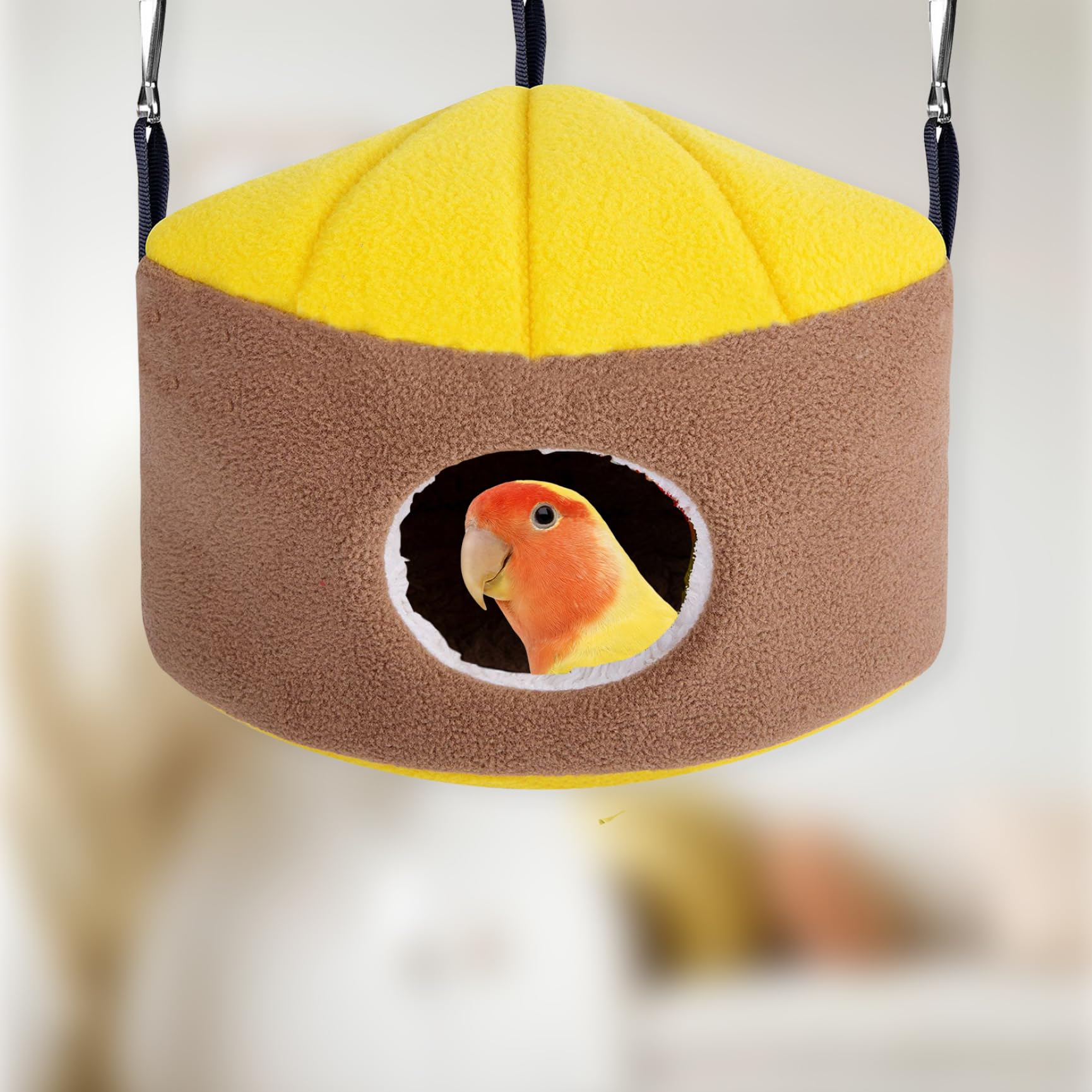 Vvikizy-PAR Nid De Perroquet Berbère Polaire Chaud En Peluche Hamac Suspendu Balançoire Lit Cave