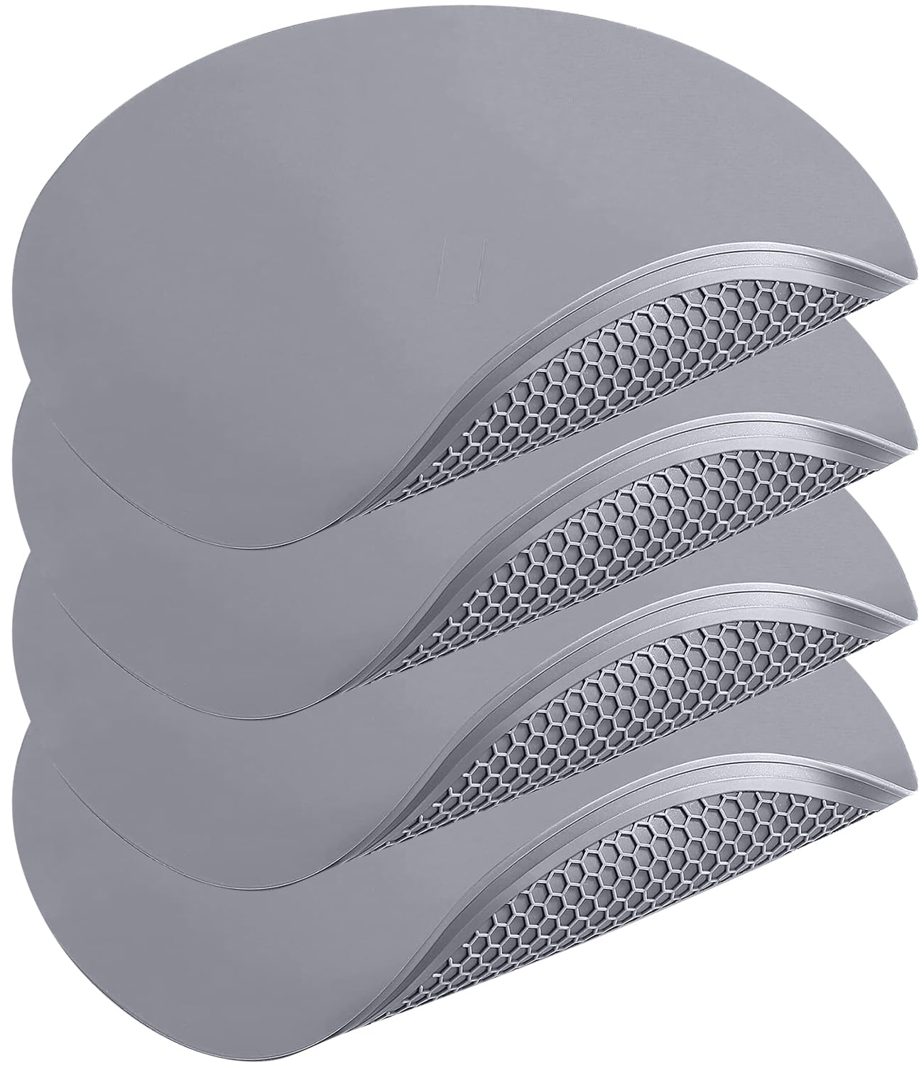 Almohadilla multiusos de silicona de 12 pulgadas, tapete de secado o salvamanteles para sartenes calientes, platos, resistente al calor, gris claro, paquete de 4