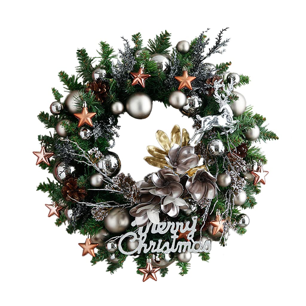 Sphère d'argent et forme d'étoile à cinq branches pour une guirlande décorative unique