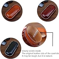 Vista 4 de Funda de cuero para gafas de sol vintage para hombres y mujeres miope, gafas de sol, viaje, caja de almacenamiento antiaplastamiento