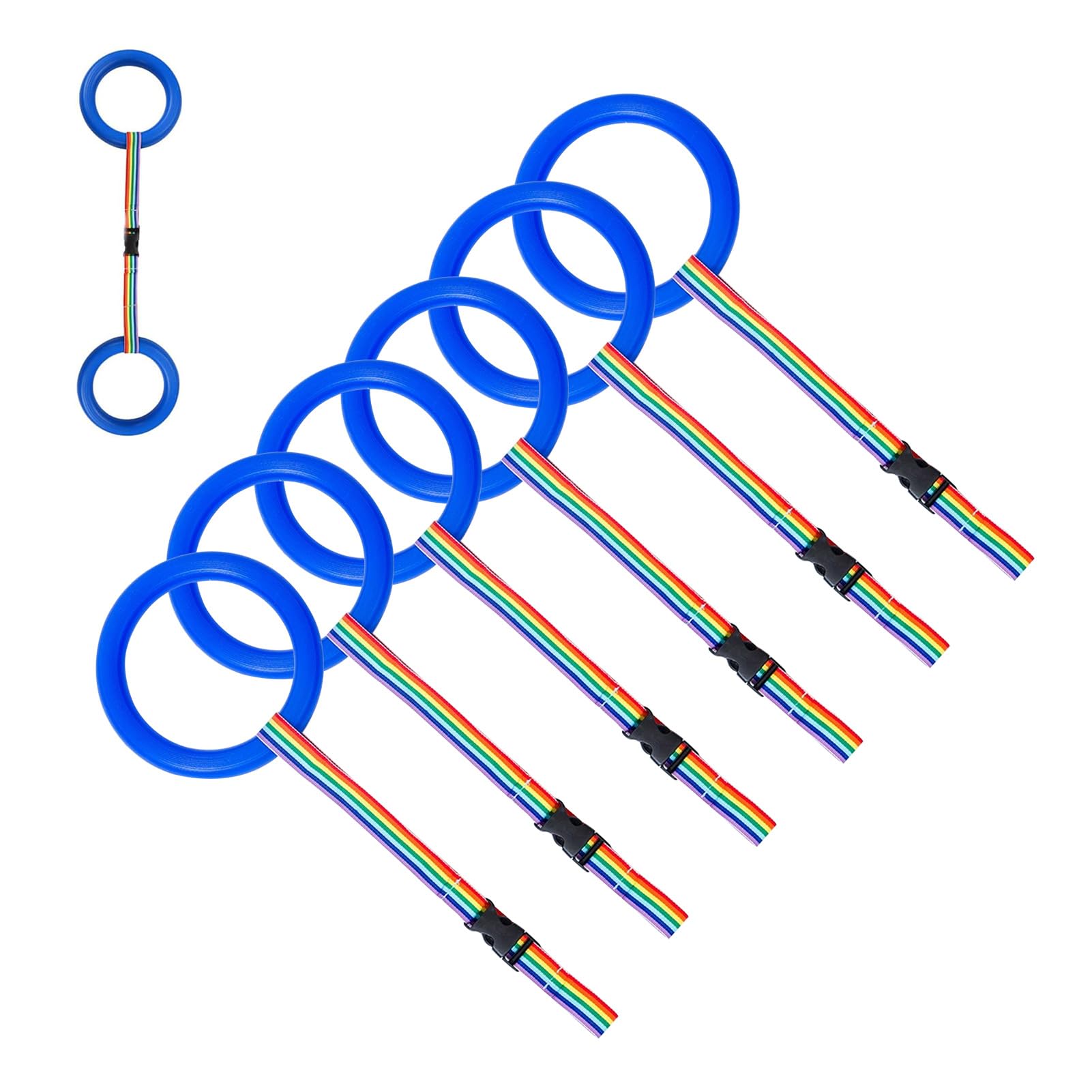 Child Safety Walking Rope with Handle, 6-Ring Boys and Leash for Daycare and Outdoor Play, Kindergarten Anti-Lost Traction Rope
