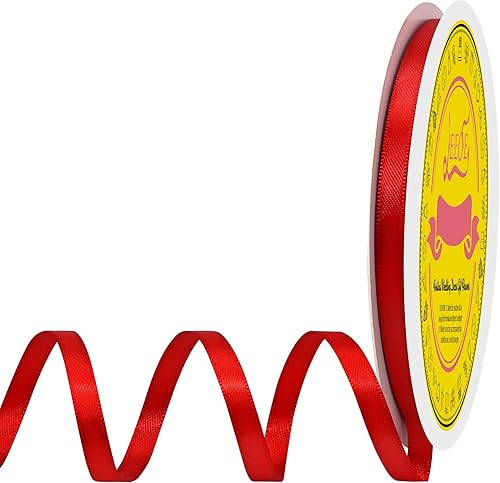 Miniatura 1330 de Cinta de satén verde esmeralda de doble cara de 1-1/2 pulgadas x 50 yardas, cinta de poliéster verde esmeralda para envolver regalos, muy adecuada