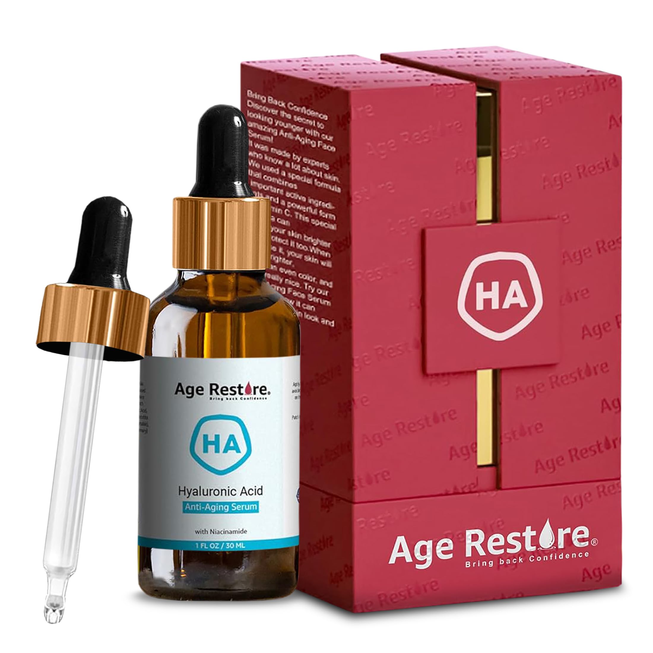 Hyaluronic Acid Serum for Face with Niacinamide (30ml) | Reducing Dark Circles, Age Spots & Wrinkles Soft Hydrating Absorption Anti Aging | Hydration & Moisturizing Face Serum for All Skin Types