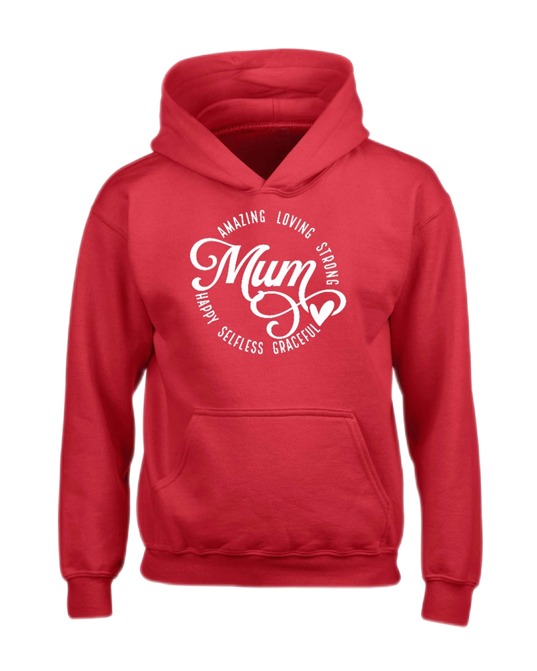 Sweat à capuche Mum Edward Sinclair fuchsia taille L en coton avec imprimé blanc