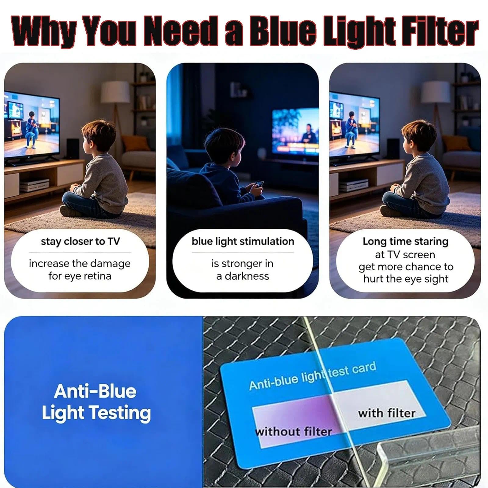 82-180 cm LED Smart TV ochraniacz ekranu odporna na zarysowania niebieskie światło antyrefleksyjna folia filtrująca zmiękcza światło i łagodzi zmęczenie oczu (bez ramki 152.4 cm)