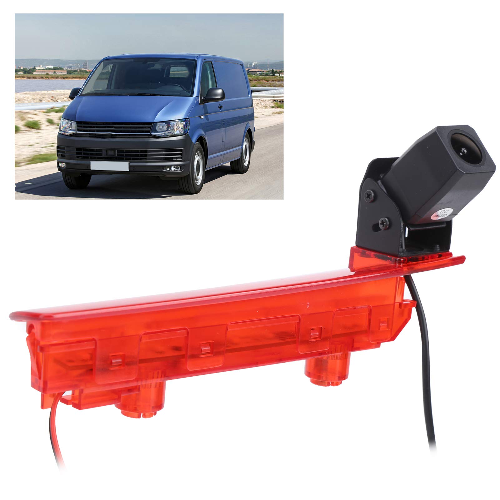 Feux de freinage caméra de recul LED étanche Voiture feu de freinage arrière caméra de recul Accessoire Automatique adapté pour T5 T6 Van 2010‑2019