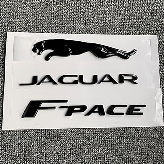 CMAOS3PC Glossy Black F-PACE Emblem Rear Badge Decal Fits forJaguar 2017+ (Glossy Black 3PC)