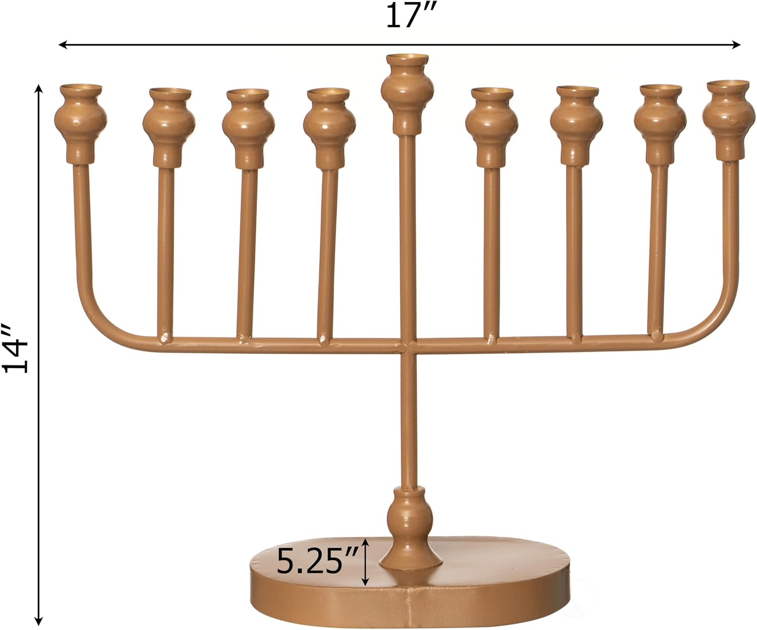 Vintiquewise 9-Branch Hanukkah Menorah Candle Holder Mid-Century Inspired Decorative Judaica Accent Piece Timeless Holiday Centerpiece for Home Office Synagogue and Family Celebrations