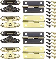 Vista 1 de 36 pestillos de cerrojo de bronce antiguo, mini bisagras con tornillos, mini cerrojos de armario, accesorios decorativos para caja de joyería, caja