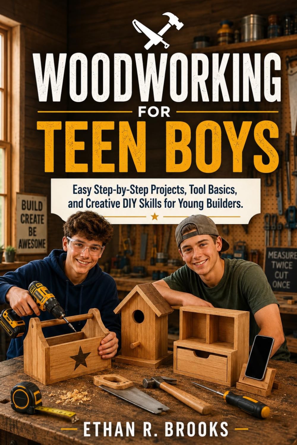 WOODWORKING FOR TEEN BOYS: Easy Step-by-Step Projects, Tool Basics, and Creative DIY Skills for Young Builders.
