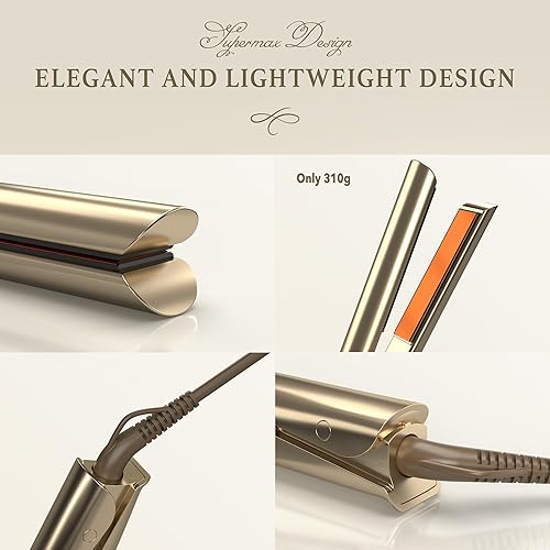 Miniatura 6 de Giacomucci Titanelli - Plancha de pelo de titanio 2 en 1, plancha plana con tecnología Ti-Thermal 100% pura, estilo profesional de 1 pulgada,