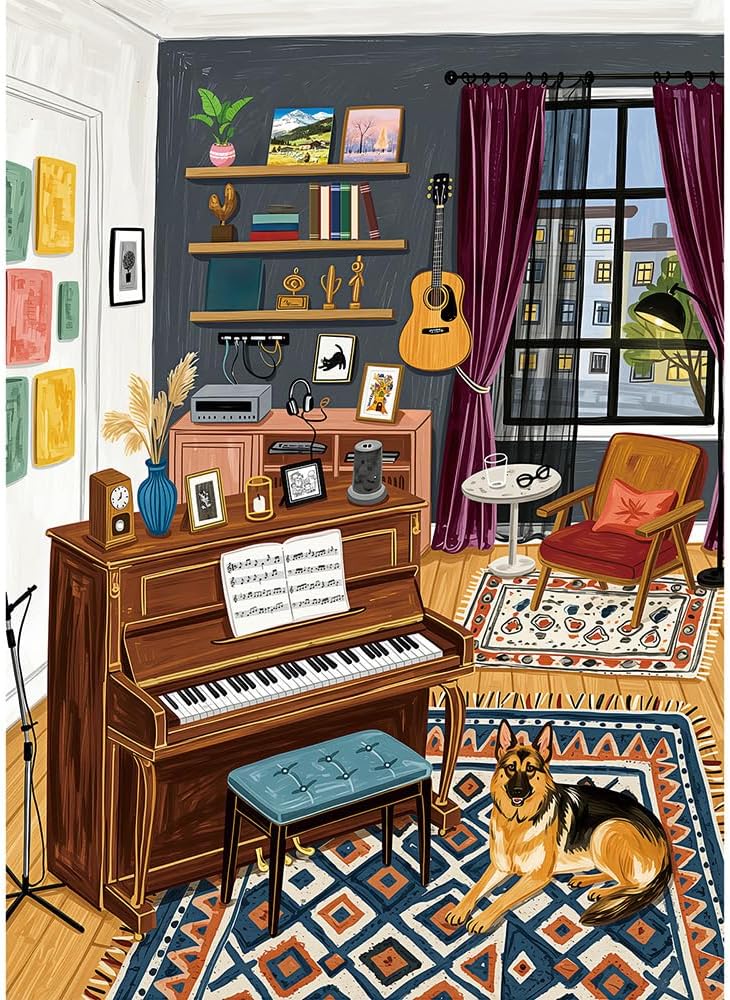 1000 Piece Jigsaw Puzzles for Adults,Retro Music Room Puzzle