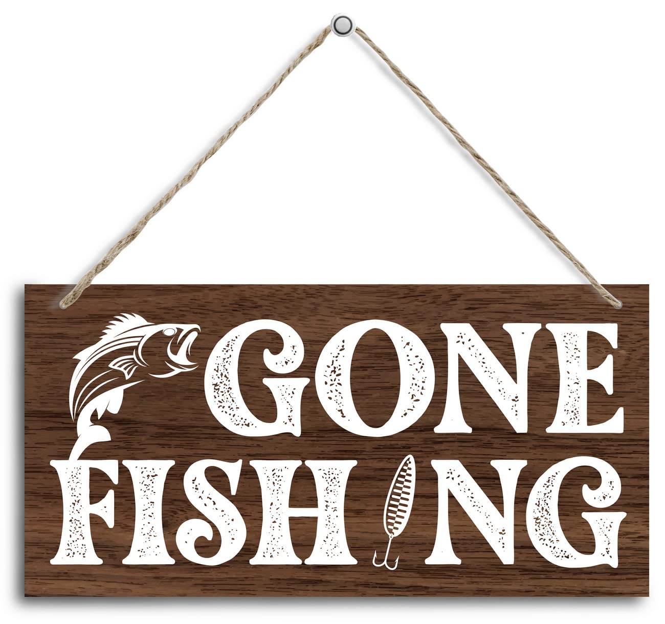 Photo 1 of HALUOSI Fishing Wood Sign 12x6 inch