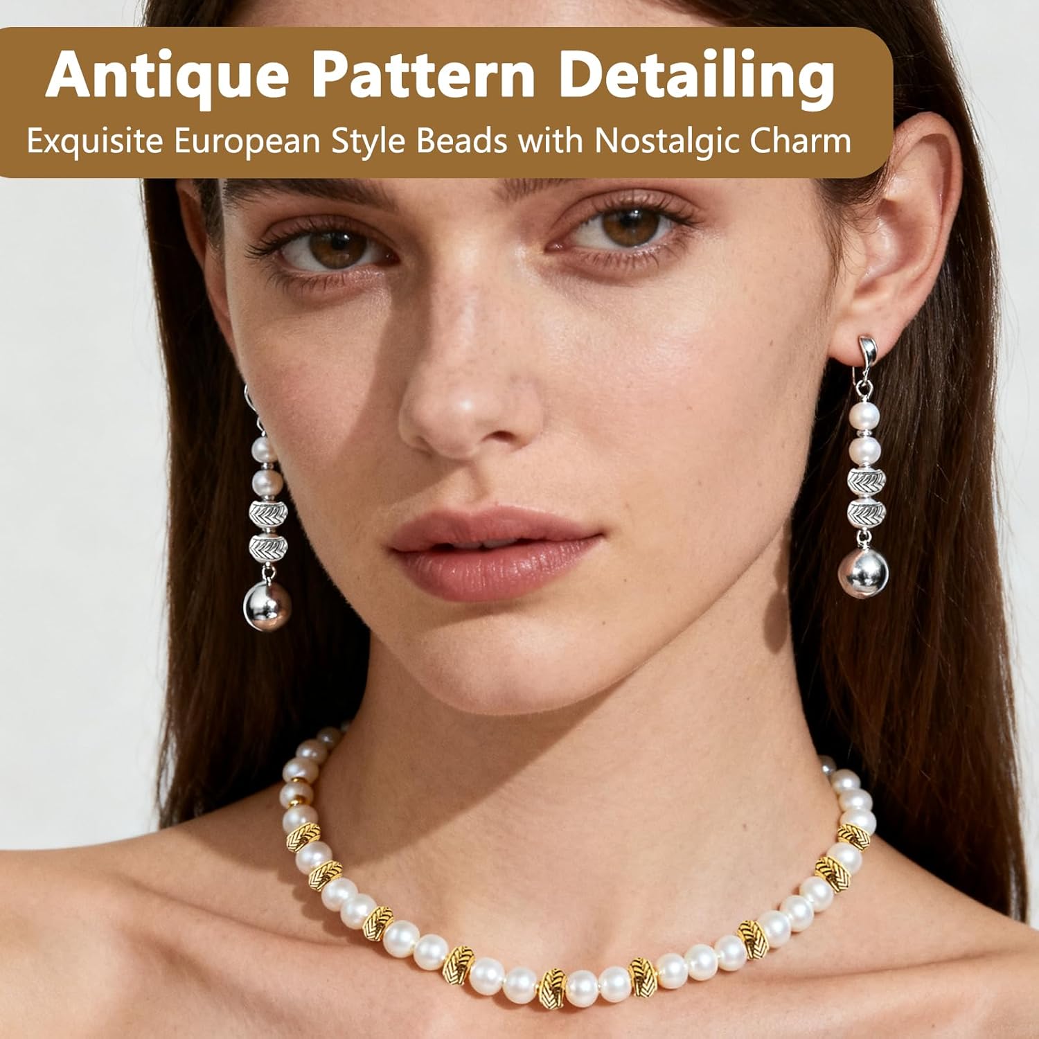 100Pcs Bead Spacers Large Hole for Jewelry Making Tibetan Metal Rondelle Beads with Big Holes Cord Beads for Leather Crafts DIY Bracelets Necklaces and Handmade Projects - Image 6