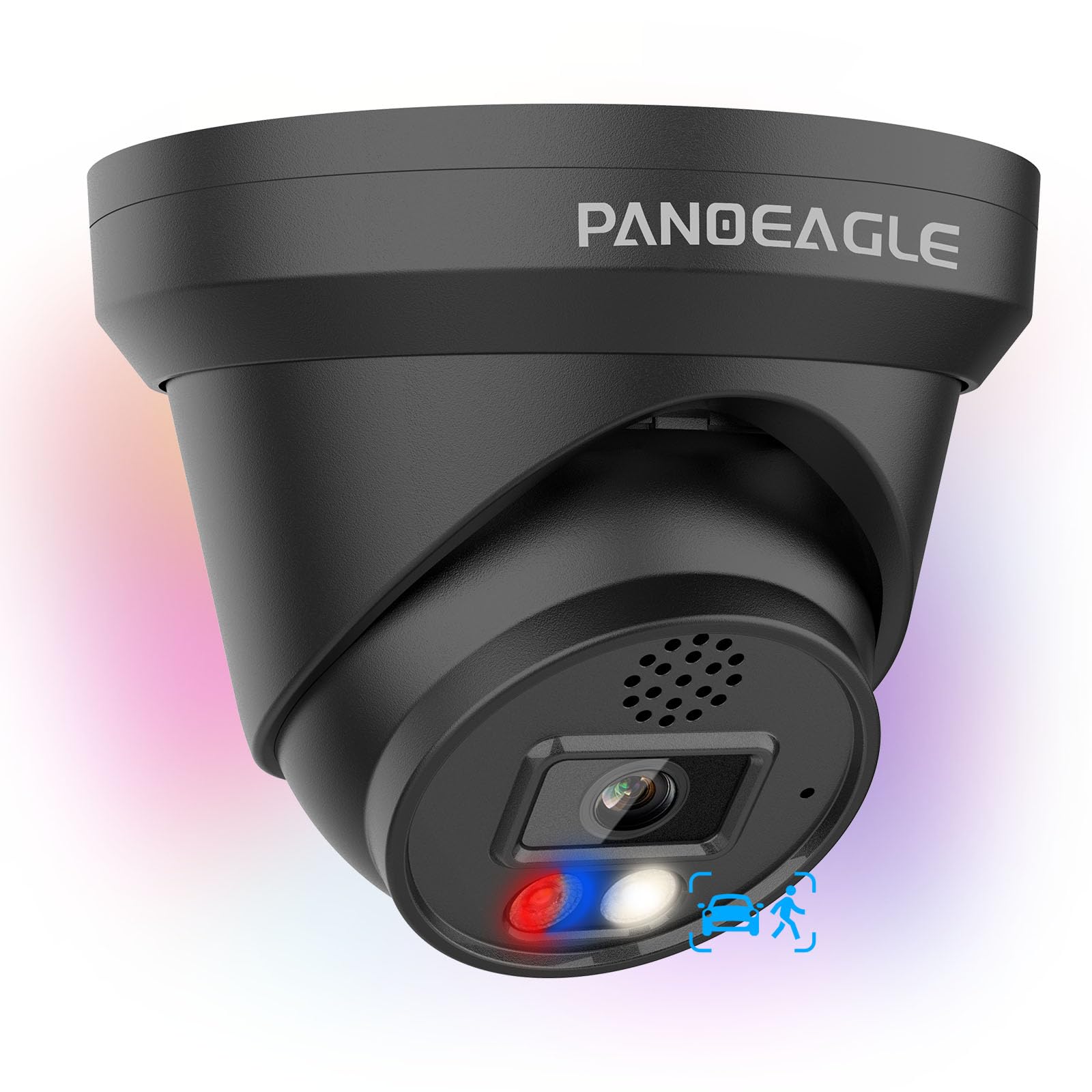 4K 8MP Full Color IP PoE Camera F1.0 Aperture, Active Deterrent Camera Red and Bule Light Flashing Siren Security Alarm, Two-Way Audio, Compatible for Hikvision, Blue Iris, NDAA Compliant, Black