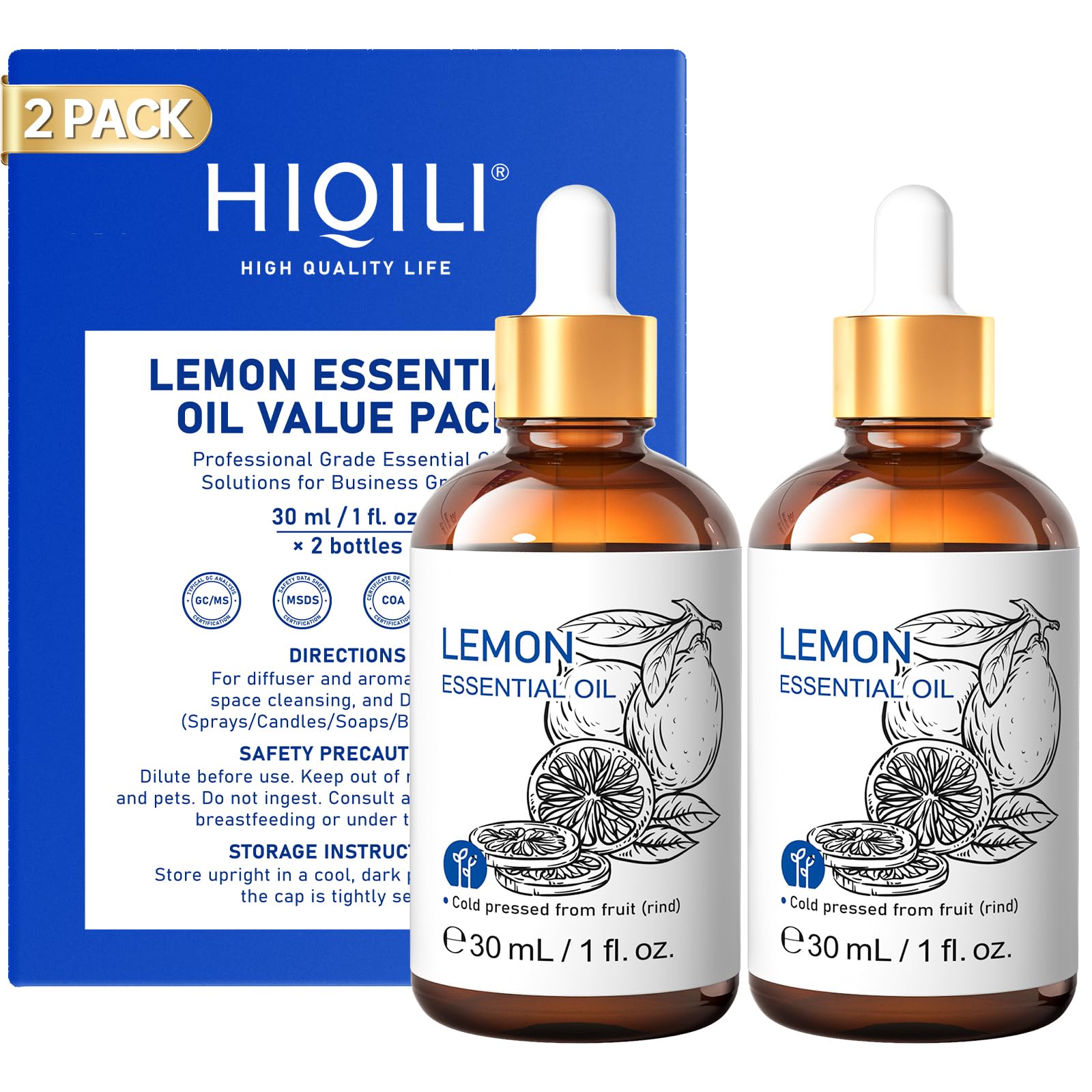 HIQILI Lemon Essential Oil Sharing Pack for Diffusers &amp; Cleaning, DIY