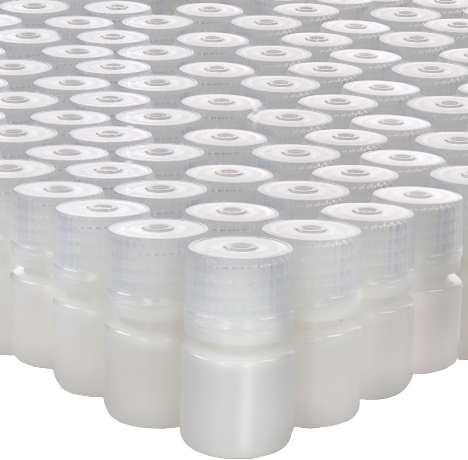 EISCO - Bulk Pack of 2000, 8mL Narrow Mouth HDPE Translucent Reagent Bottles with Polypropylene Caps, Non-Sterile, Leak-Proof, Chemical Resistant Laboratory Storage Bottles, -100 to 120°C Range