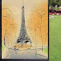 Vista 15 de Película esmerilada de colores hawaianos para ventana, privacidad, pintura tropical de un pájaro del paraíso flor sobre fondo liso, vidrio