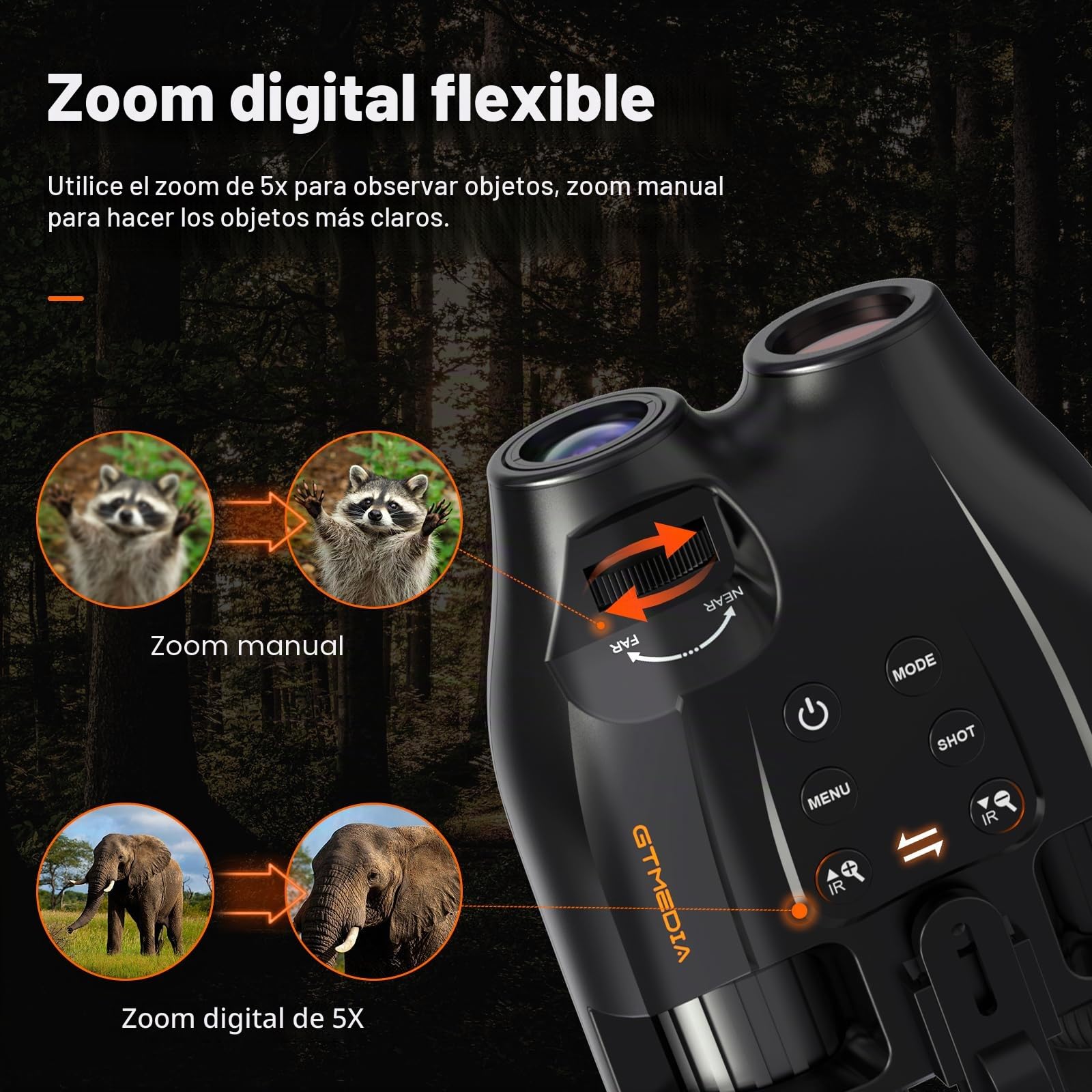 Gafas de visión nocturna montadas en la cabeza, prismáticos de visión nocturna manos libres, visión infrarroja digital recargable, captura de fotos y videos para airsoft, caza, con tarjeta TF de 32 GB