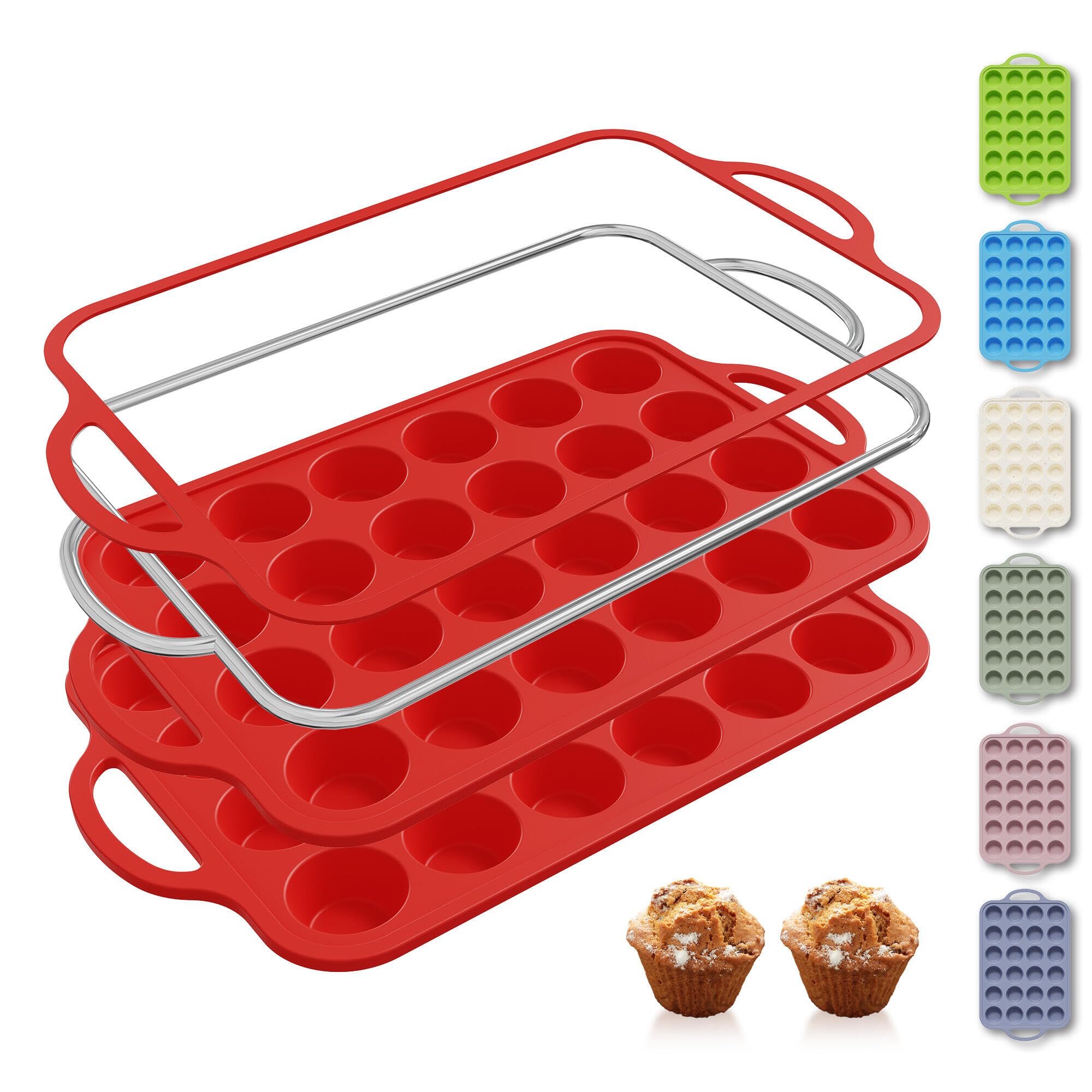 Socisen 2-Pack Silicone Muffin Pan