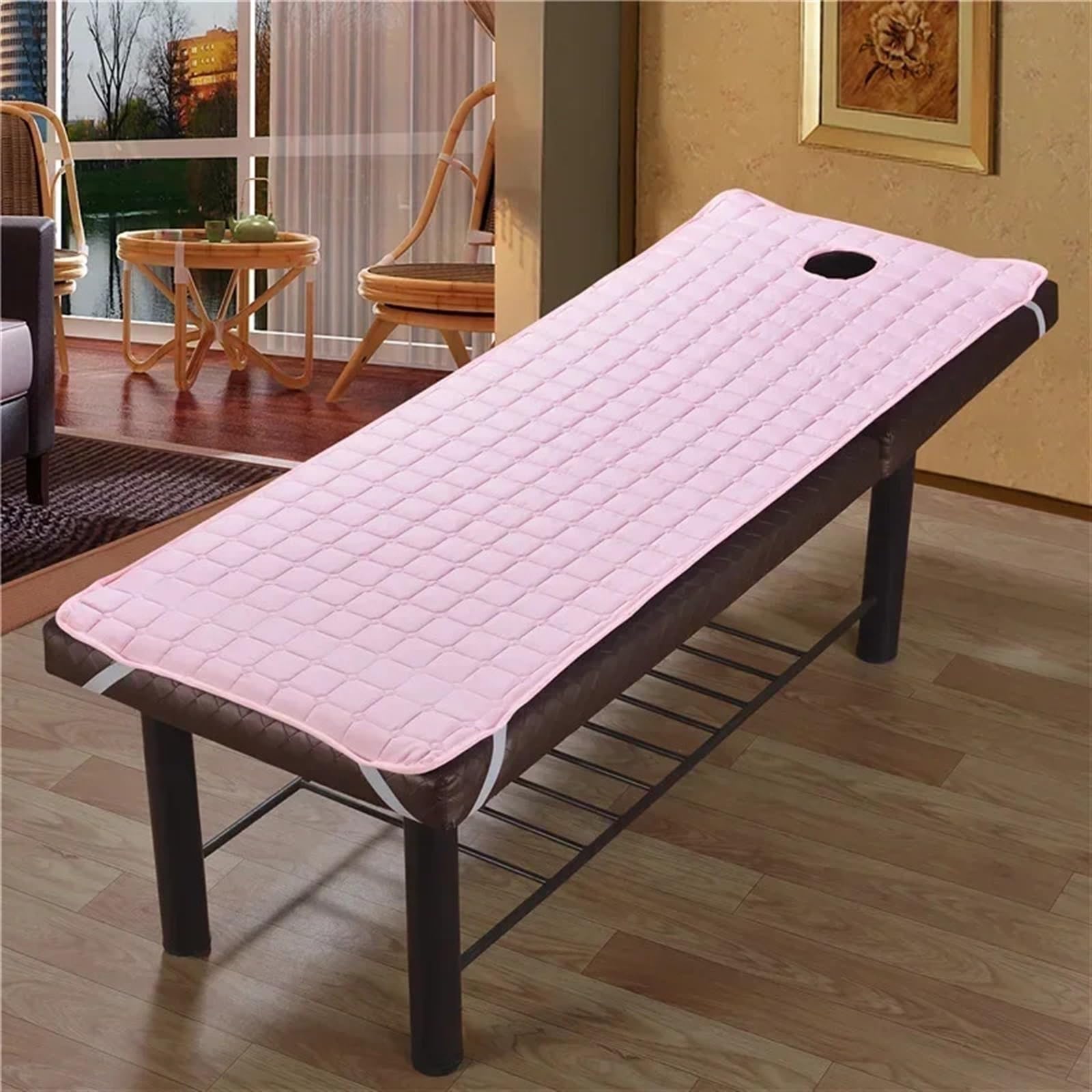 Matelas Table De Massage Ensemble De Lit De Massage SPA Avec Trous For Table De Salon De Beauté, Drap De Lit, Matelas, Plusieurs Tailles(Pink,180x60cm)
