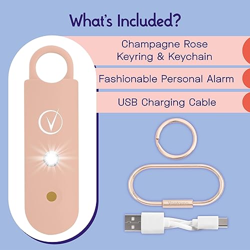 Miniatura 3 de Vantamo Alarma personal para autodefensa con aviso de batería baja, luz estroboscópica y extra fuerte de 130 dB doble altavoces, juego de llaveros