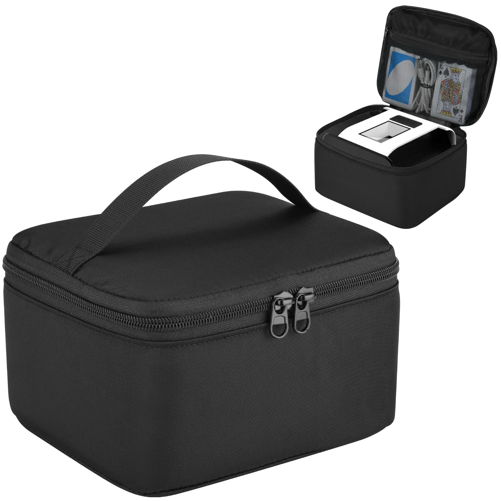 Easecos Card Shuffler Carry Bag Electric Shuffling Machine Storage Bag Portable Automatic Poker Shuffler Carrying Case with Handle for Outdoor Travel, Home Party (Case Only)