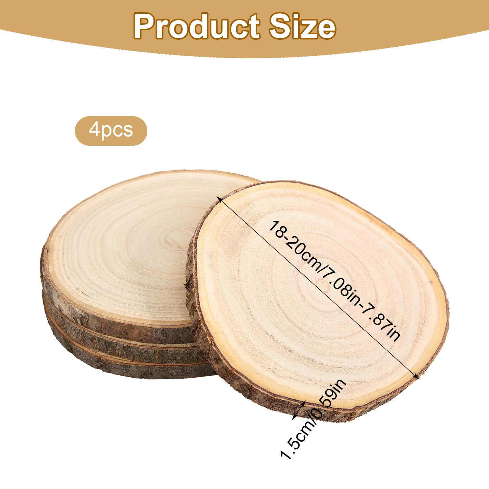 Grote Houten Schijven - 30 stuks