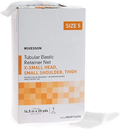 Vista 69 de McKesson Red de retención elástica tubular, no estéril, mano, brazo, pierna, pie, tamaño 2, 7 1/2 pulgadas x 25 yardas, 1 unidad, 1 paquete
