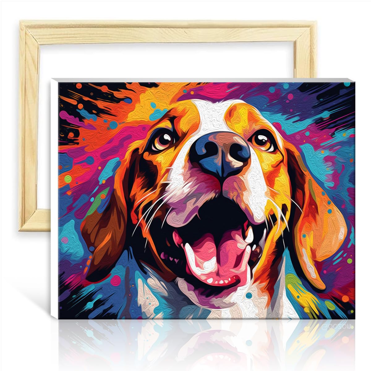 Tangfeiy As16 Beagle On Canvas Paint By Numbers Beagle Painting By Numbers Kits Adults With Brushes And Acrylic Pigment On Canvas Creative Style Arts Crafts No Frame(30X40cm)