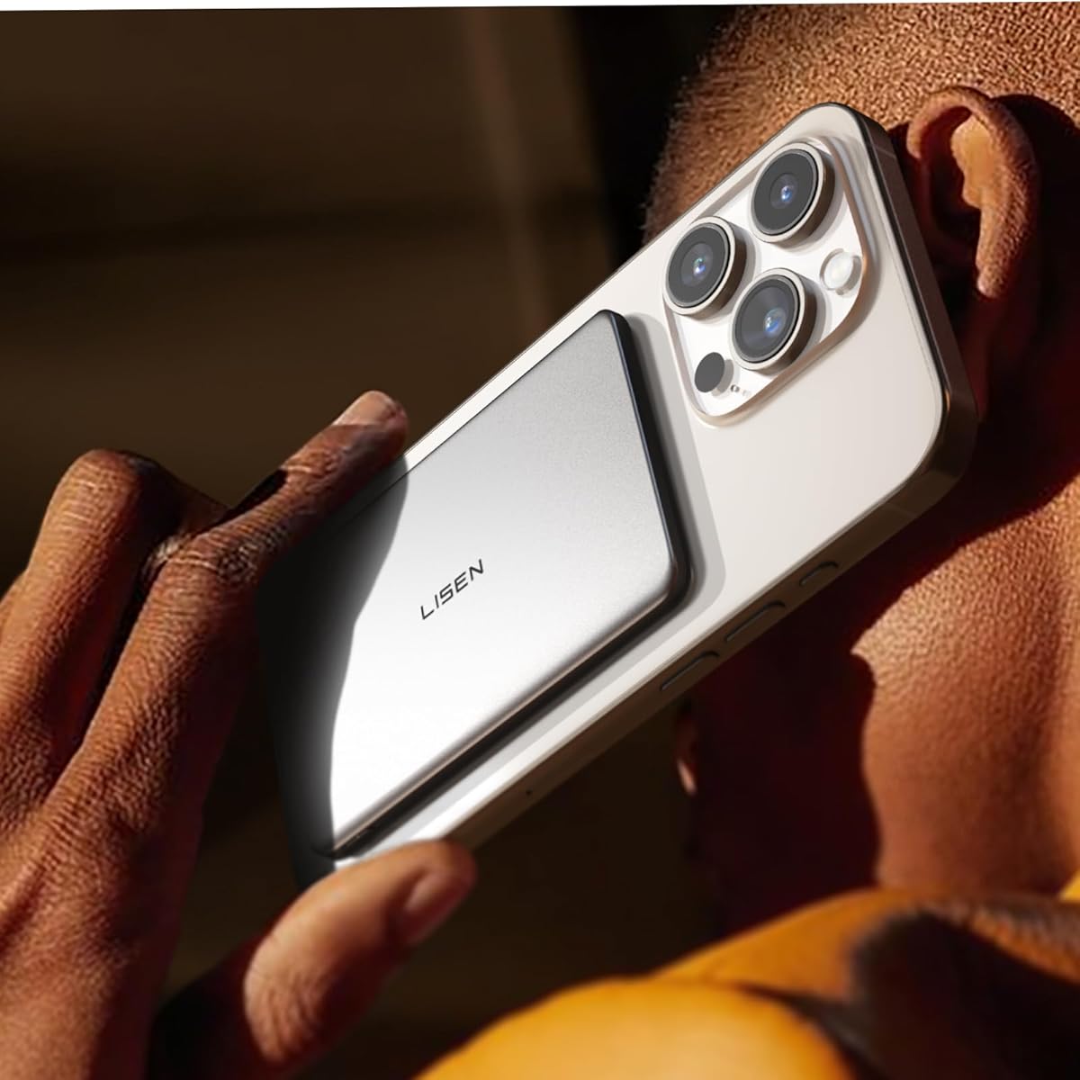 LISEN 0.3‘’ Ultra Slim MagSafe Portable Charger,5000mAh Wireless Card Slim MagSafe Battery Pack,College Essentials Travel iPhone Accessories,Magnetic Power Bank for iPhone 16 Pro Max/15/14/13/12 Air