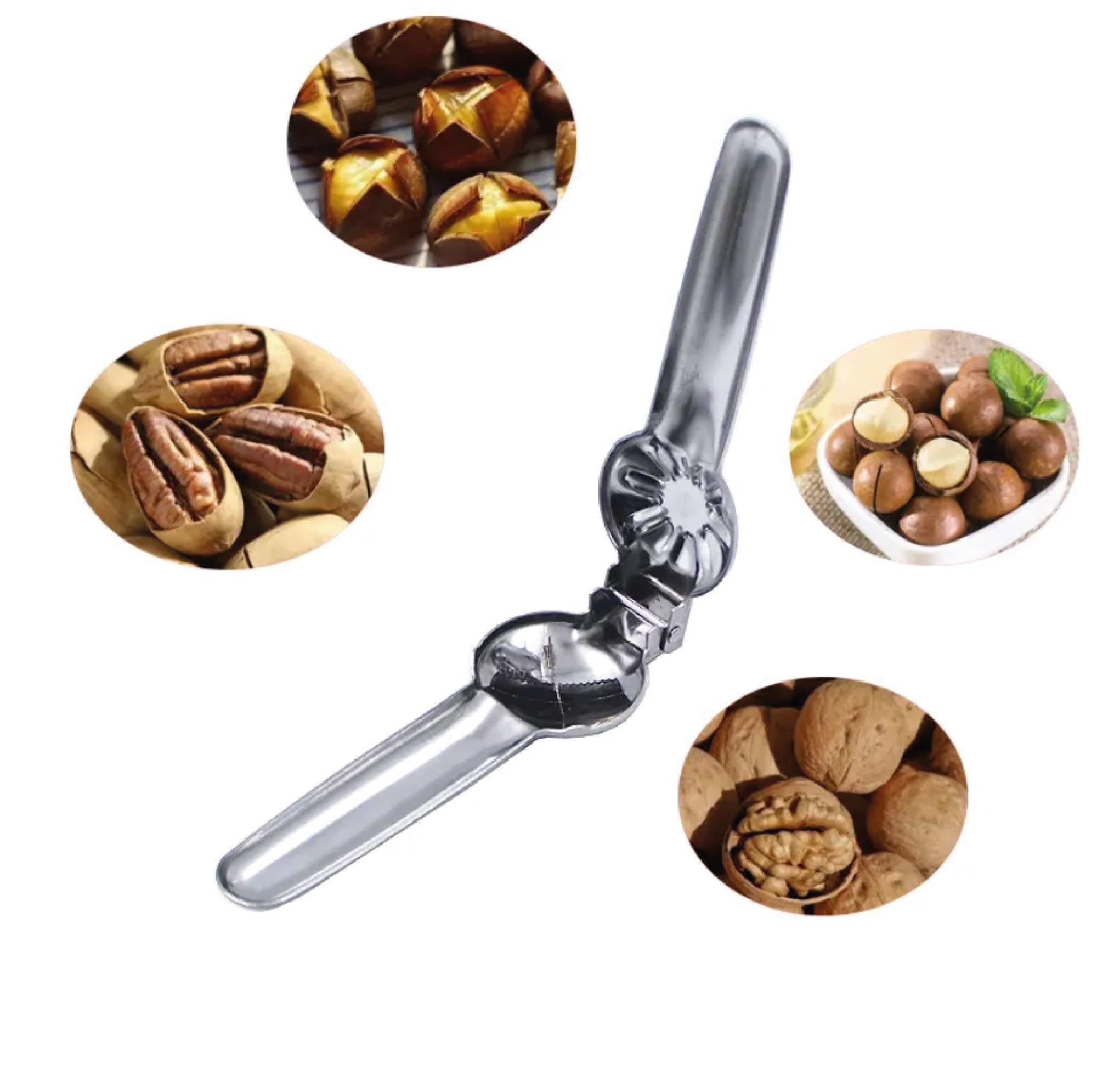 Scarlet Gloss-Kitchen Dried Fruits, Nutcrackers, Nut Cracker Sheller, 304 Stainless Steel Tool, Metal Opener Plier, walnut, Hazelnut, Chestnut Pecans Fruits Cutter/opener clip for Kitchen