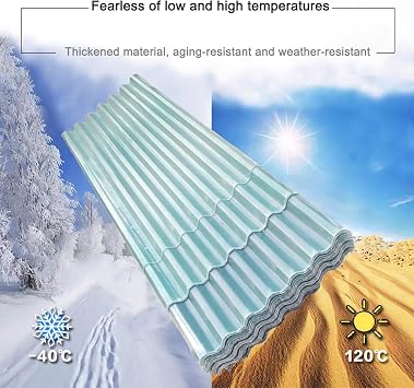 2mm Thick Clear Roof Sheet,2mm Corrugated Roofing Sheets,Insulating Roofing Cladding Panel,Sun Roofing Tiles Fiberglass Daylighting Panels,Rainproof Carport,9/10/11/12 Pcs(12 Pcs,0.9x1.7m/35x67in)