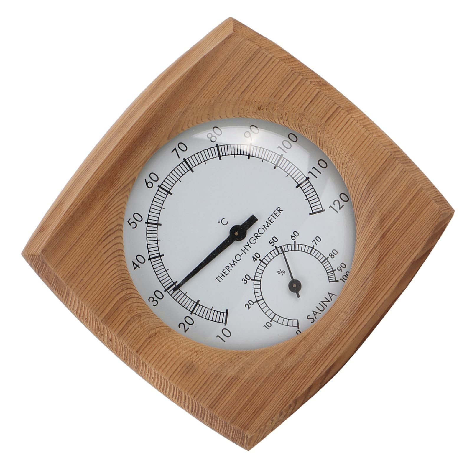 Mumusuki Termometro-igrometro in Legno per Interni 2-in-1 Igrometro Bagno Turco Accessori per Sauna Sauna per pareti Decorative