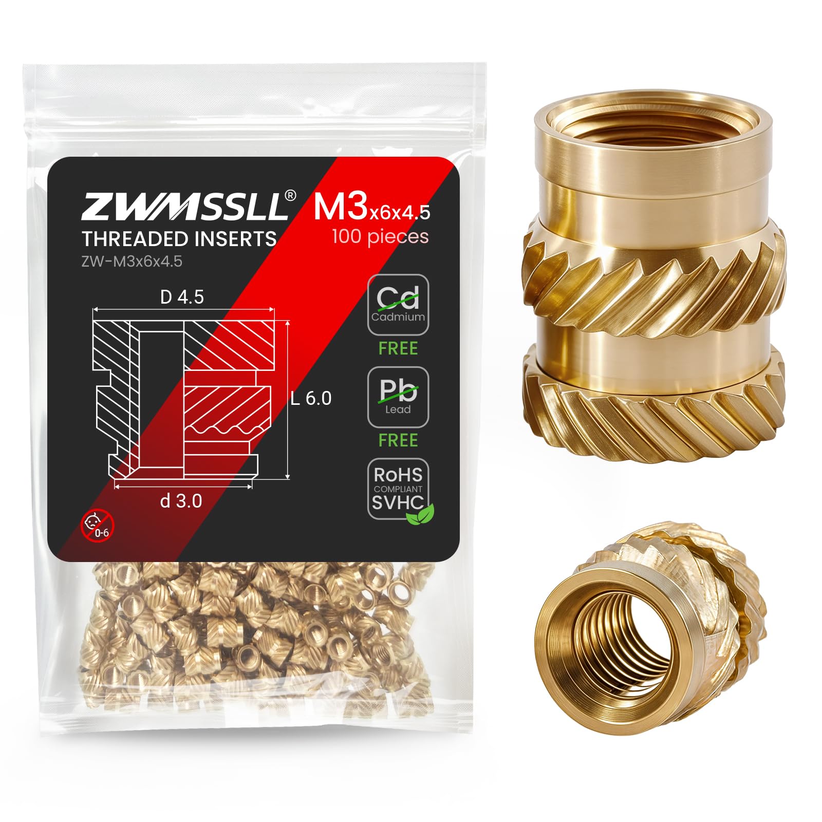 Brass Threaded Inserts for 3D Printing -29 Brass Threaded Inserts for 3D Printing -29