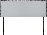 Vista 26 de Modway Region - Cabecero tapizado de tela de lino con ribete de cabeza de clavo, Madera