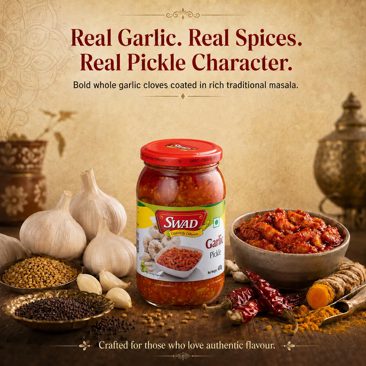 SWAD Garlic Pickle 400g | Traditional Lahsun Achar | Spicy & Tangy Indian Pickle for Meals & Snacks 2